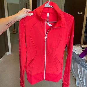 Lululemon Orange/Red Zip-up Sweatshirt. Size: 4